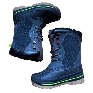 Swiss Tech Black Gray Lace Up Boys Winter Boots Size 11